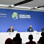 Gov. Jay Inslee joined other governors Monday at the Climate Registry & Climate Action Reserve press conference in Glasgow, Scotland, to talk about climate achievements and goals. From left, Oregon Gov. Kate Brown, Hawaii Gov. David Ige, Gov. Jay Inslee and Illinois Gov. J.B. Pritzker. (Photo courtesy of Gov. Jay Inslee)