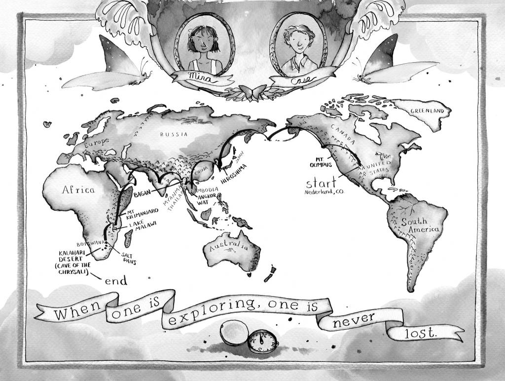 Photo provided
A map that illustrator Anna Cosper painted for the book, which follows the journey of a young boy around the globe.