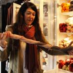 Photo by Kira Erickson/South Whidbey Record
Marsha Clark holds a skein of hand-dyed yarn. For this particular skein, she dipped part of it in gray dye and the other in a pink dye to create a unique design.