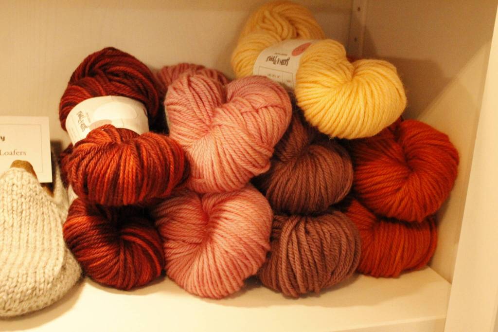 Clark goes the extra mile by dyeing her skeins of yarn, which creates endless possibilities for colors. (Photo by Kira Erickson/South Whidbey Record)