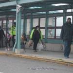 Photo by Kira Erickson/South Whidbey Record
Walk-on passengers that have disembarked the ferry at the Clinton terminal head away from the boat.