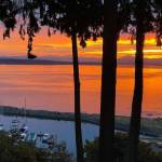 The sun rises over Hat Island Marina in September 2021. (Photo courtesy of Hat Island staff)