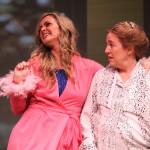 Photos by Karina Andrew/Whidbey News-Times
Miss America contestant Katherine, played by Abby Thuet, left, reveals to conservative senators aide Patricia, played by Tamra Sipes, her plan to rewrite the Constitution.