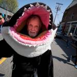 Photo by David Welton
Howard Garrett, co-founder of the Orca Network, donned an orca costume at a previous Welcome the Whales parade.
