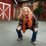 Photo by David Welton
Sarah Dial Primrose shows off a paper clip she found in the parking lot of the Bayview Cash Store. The mixed media artist repurposes found items into her pieces, which are currently on display as part of the Rags, Rubbish, and Refuse exhibit.