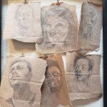 Photo provided
Paper bag portraits by Karin Bolstad are also on display.
