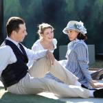 Photo by Michael Stadler
From left to right, Kevin Kantor, Madison McKenzie Scott and Tiffany Iris in Island Shakespeare Festivals 2018 production of Sense and Sensibility.