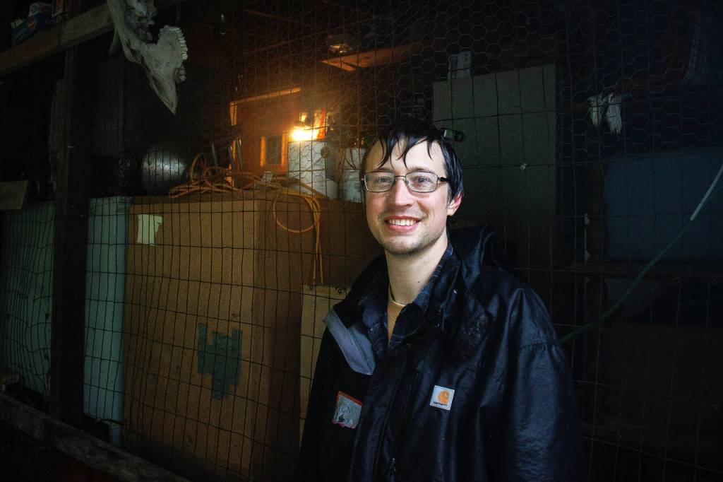 Kent McCord, the job captain, was soaking wet but undeterred. (Photo by David Welton)