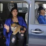 Makea Mendoza waves at well-wishers in downtown Langley during the parade for the Class of 2022. (Photo by Kira Erickson/South Whidbey Record)