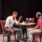 Photo by Sue Frause
Eric Mulholland and Rheanna Atendido, who play father Paul and daughter Dezzy, have a conversation over the dinner table.