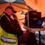 Photo By David Welton
Ham radio operator, Bob Stevens, helps out.