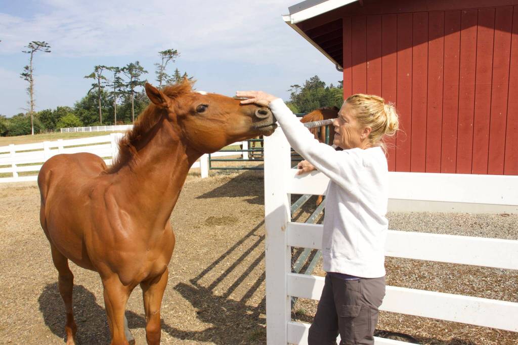 Karlyne Larsen, daughter of Karl and Darlyne Krieg, still helps out on her mother's farm. (Photo by Rachel Rosen/Whidbey News-Times)