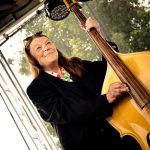 Kristi ODonnell play bass for the Hot Club of Troy.