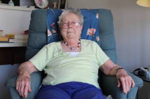 Photo by Karina Andrew/Whidbey News-Times
Jeanette Burton will turn 100 years old this month and hopes to celebrate by relaxing all day.