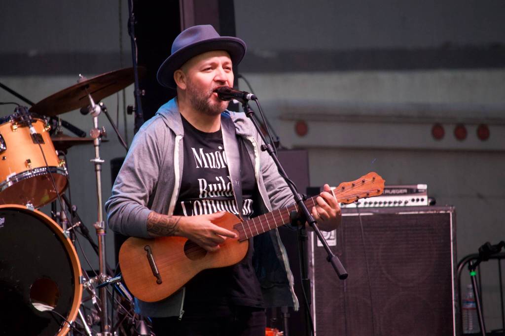 Locarno played Latin music at the Oak Harbor Music Festival on Friday. (Photo by Rachel Rosen/Whidbey News-Times)