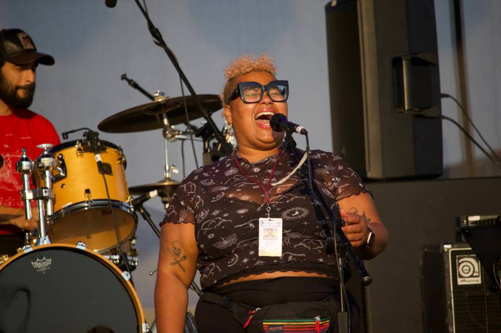 Outer Orbit is a funk and soul band that played the Oak Harbor Music Festival on Friday. (Photo by Rachel Rosen/Whidbey News-Times)