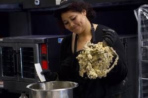 Photo by Rachel Rosen/Whidbey News-Times
Autumn Covington makes all of the bakehouse's six-ounce cookies.