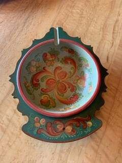 Photos provided
Martha Olsen is a Rosemaling artist. The style of her work, pictured above, originated in Scandinavia. She will present on the art form at the Whidbey Island Nordic Lodge Sept. 17.