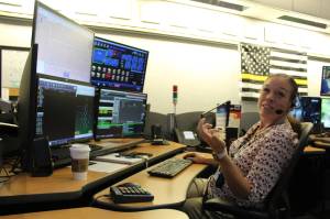 Photo by Karina Andrew/Whidbey News-Times
Supervisor Sarah Reinstra answers calls at ICOM dispatch center Sept. 22.
