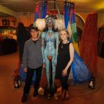 Photo by David Welton
Jerry Wennstrom and Marilyn Strong with Water, one of Wennstroms sculptures representing the four elements.