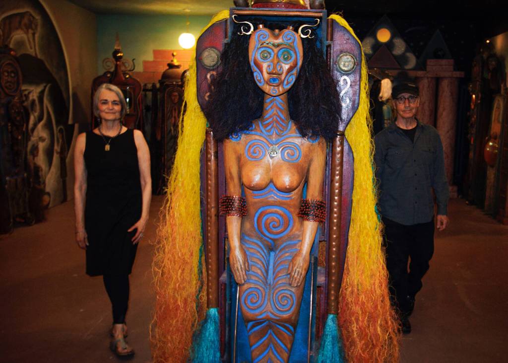 Marilyn Strong and Jerry Wennstrom with Maiden Flight Queen Bee.