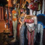 Some of Jerry Wennstroms most recent sculptures, which are fully recognizable figures of tall, slim women in various active states.