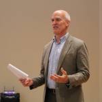 Photo by Karina Andrew/Whidbey News-Times
Rep. Rick Larsen speaks at a community coffee meeting in Oak Harbor Oct. 4.