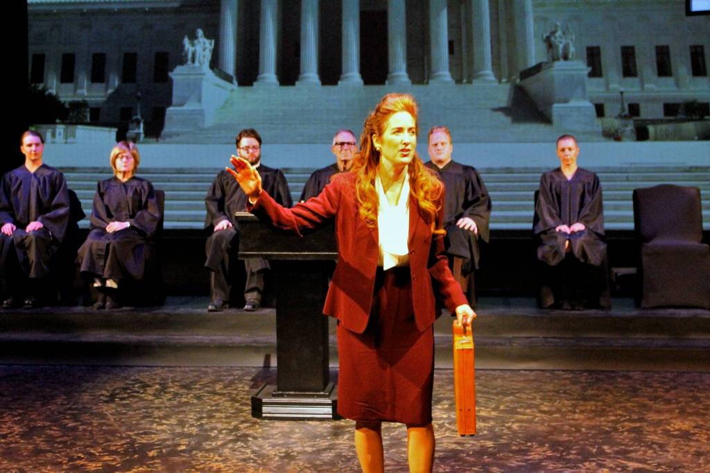 Photo by Kira Erickson/South Whidbey Record
Teresa Hess plays Sarah Weddington, the attorney who argued Roe v. Wade.