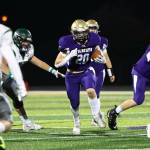Photo by John Fisken
Oak Harbor senior Barrett Schmall during the game against Mt. Vernon on Friday. Oak Harbors varsity football team defeated Mt. Vernon 35- 6.