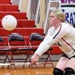 Photo by John Fisken
Coupeville athlete Madison McMillan competes in the Oct. 15 match against Neah Bay. Coupeville defeated Neah Bay 3-1. Coupeville High Schools varsity volleyball team is 8-3 overall this season.