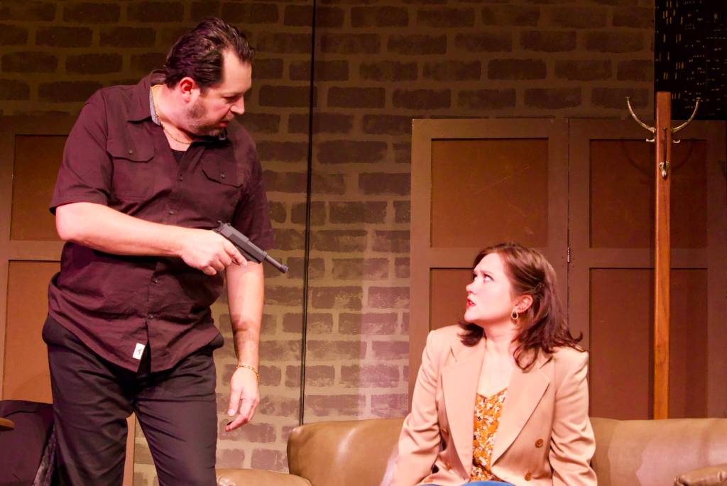 Photo by Rachel Rosen/Whidbey News-Times
Nate Edmiston plays Julius Gatz, a gangster who Sarah McKeon gets invovled with on her quest to find the truth.