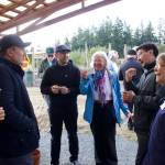 Photo by Rachel Rosen/Whidbey News-Times
(L-R) Abdumumin Shamsiev, an Uzbek farmer, Kakhramon Ishkuhamedov, an agriculture business owner, Maruf Butaev of the Uzbek Ministry of Agriculture, tour leader Charlotte Chase and interpreter Almurad Kasym learn from Susan Prescott of South Whidbey Tilth about organic farming practices.