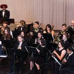 Photo by John Fisken
The Oak High School Band performs Armed Forces Salute at the Oak Harbor Community Veterans Day ceremony Friday.