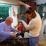Photo by David Welton
Glassblower John de Wit is assisted by his partner Catherine Marshall and colleague Kate Haigney.