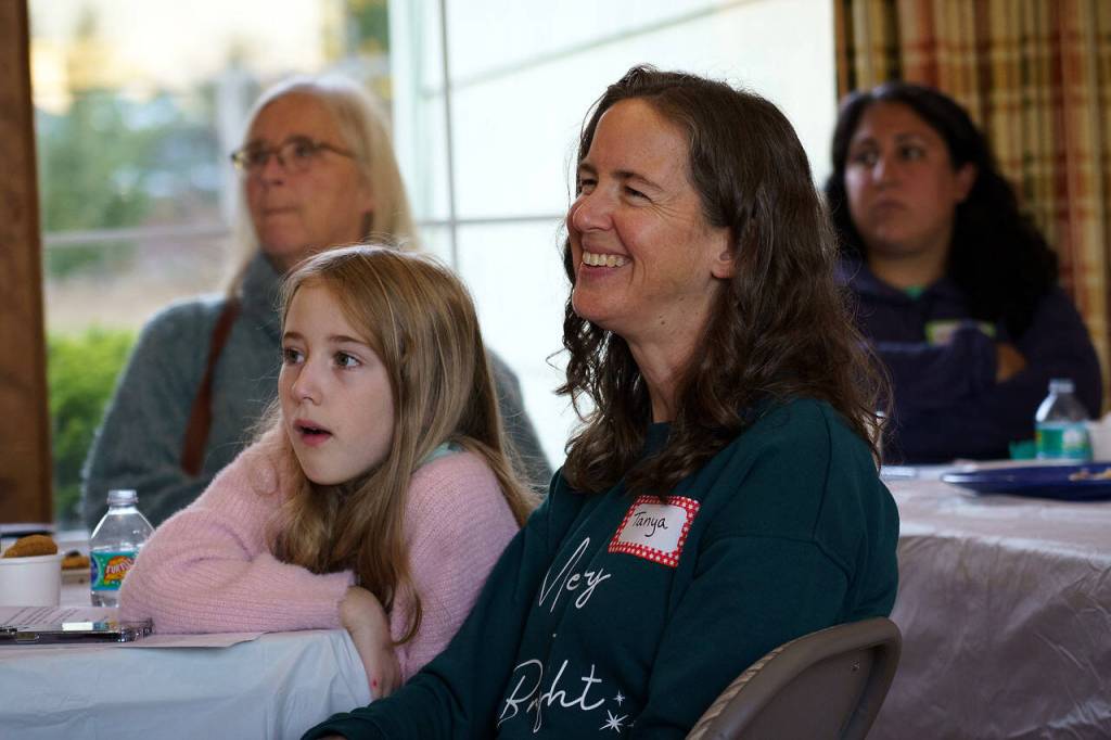 Photo by David Welton
Ciara Boyd, left, and her mother Tanya Boyd learn how to make endless possibility cookie dough at a Slow Food Whidbey Island baking class.