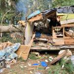 Photo provided
The remains of a travel trailer that was crushed by a fallen tree.