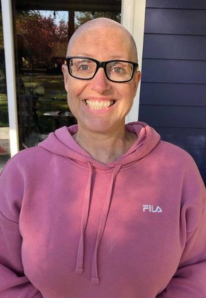 Photo provided
Heidi Mayne shaved her head prior to her second round of chemotherapy.