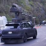 Photo by Rachel Rosen/Whidbey News-Times
The car mounted with a crane and camera films an Audi for a commercial shot at Deception Pass Bridge.