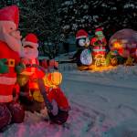 From penguins to snowmen to Santa Clauses, Jim Youngs collection of blow-up lawn ornaments is vast. (Photo by David Welton)