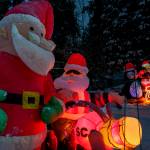 From penguins to snowmen to Santa Clauses, Jim Youngs collection of blow-up lawn ornaments is vast. (Photo by David Welton)