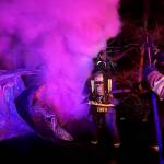 North and Central Whidbey firefighters work to subdue an early morning car fire Dec. 17 between Oak Harbor and Coupeville. (Photo provided)