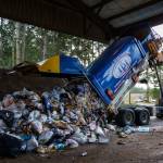 Garbage is dumped off at the county transfer station, which could possibly get an updated trash compactor someday. (Photo by David Welton)