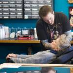 Photo by Rachel Rosen/Whidbey News-Times
Rusty Sin is the new piercer at Nite Owl tattoo.