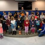 Photo by David Welton
Kindergarteners walked over to South Whidbey High School and sang a song after giving bracelets they made to seniors.