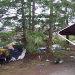 Photo by Rachel Rosen/Whidbey News-Times
Nearby residents are concerned about garbage the homeless camp creates.