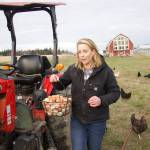 Brooke Crowder owns 1902 Ranch, a Coupeville farm that has had to raise its egg prices due to the shortage and high demand. (Photo by Rachel Rosen/Whidbey News-Times)
