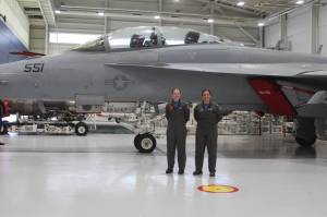 Photo by Karina Andrew/Whidbey News-Times
Lt. Peggy Dente, left, and Lt. Lyndsay Evans will take part in the flyover at the Super Bowl this Sunday.