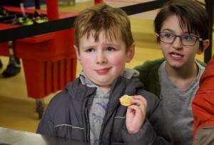 Photo by Rachel Rosen/Whidbey News-Times
Laramie Spydell, left, is confounded by mashed radishes.