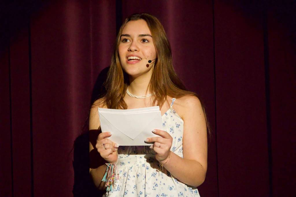 Photo by Rachel Rosen/Whidbey News-Times
Maria Andelmi stars as Sophie, who invites three men to her wedding in order to find out which is her father.