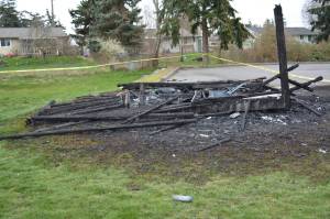 Oak Harbor Fire Department photo
An intentionally set fire destroyed a little league shed.